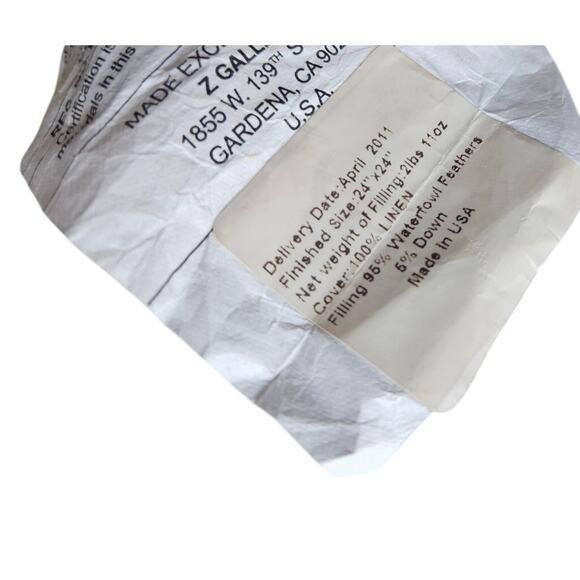 Z Gallerie 22x22 in Yellow Gray Linen Down Feather Filled Throw Pillow Modern - Picture 2 of 4